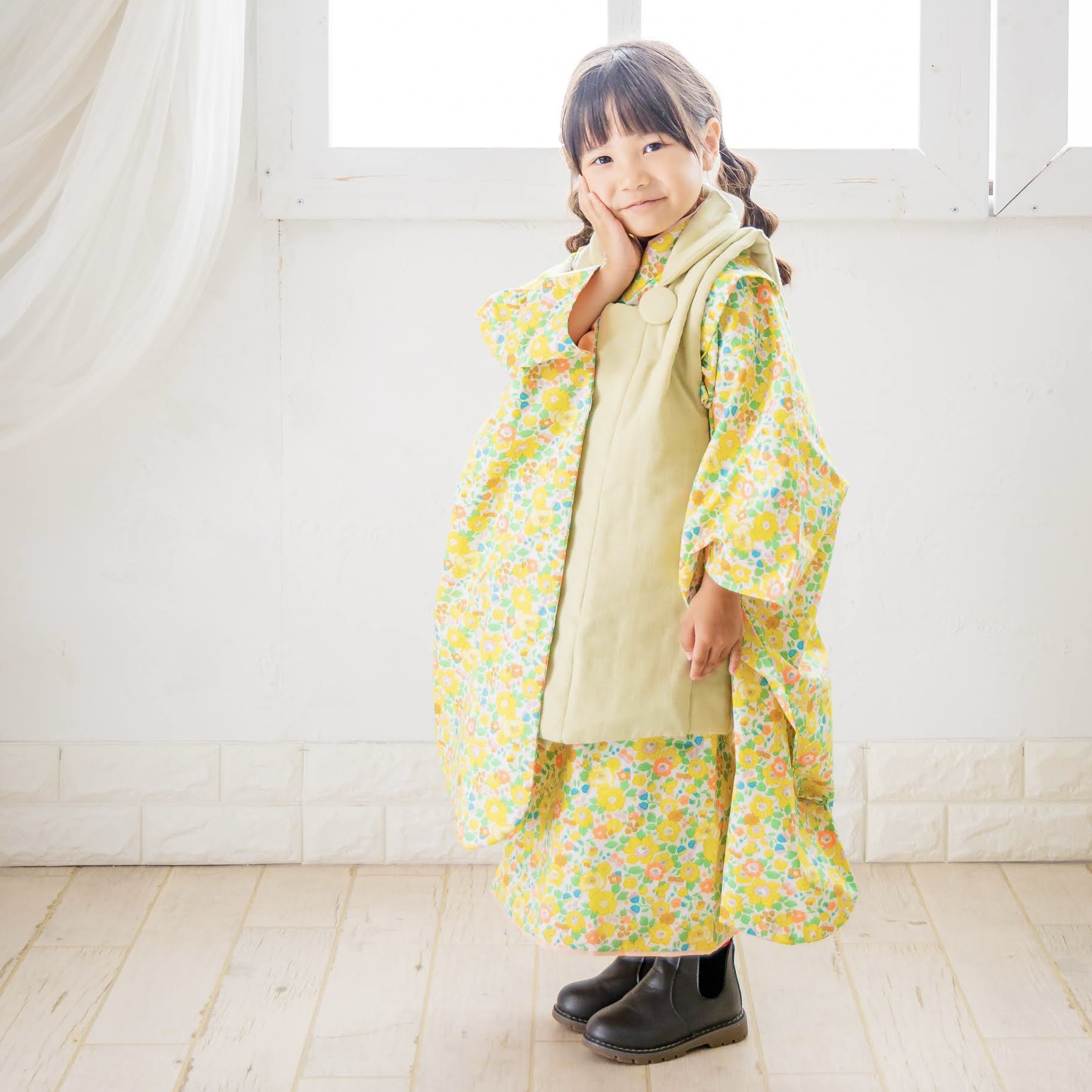【レンタル】３歳着物セット／BETSY（ネオン） サイズ: 90size
