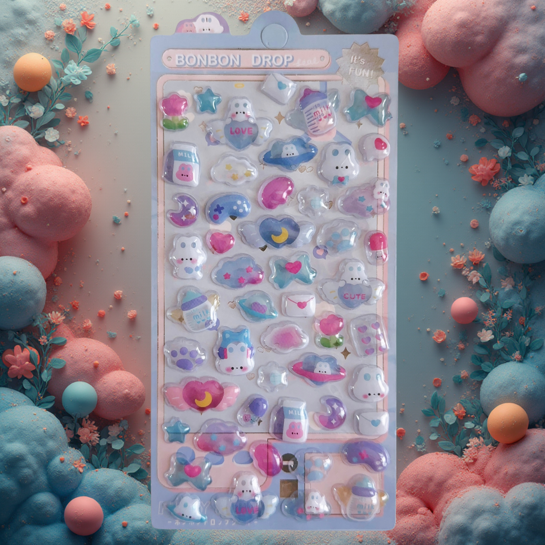 ぷっくり3Dシール〈うさぎ〉