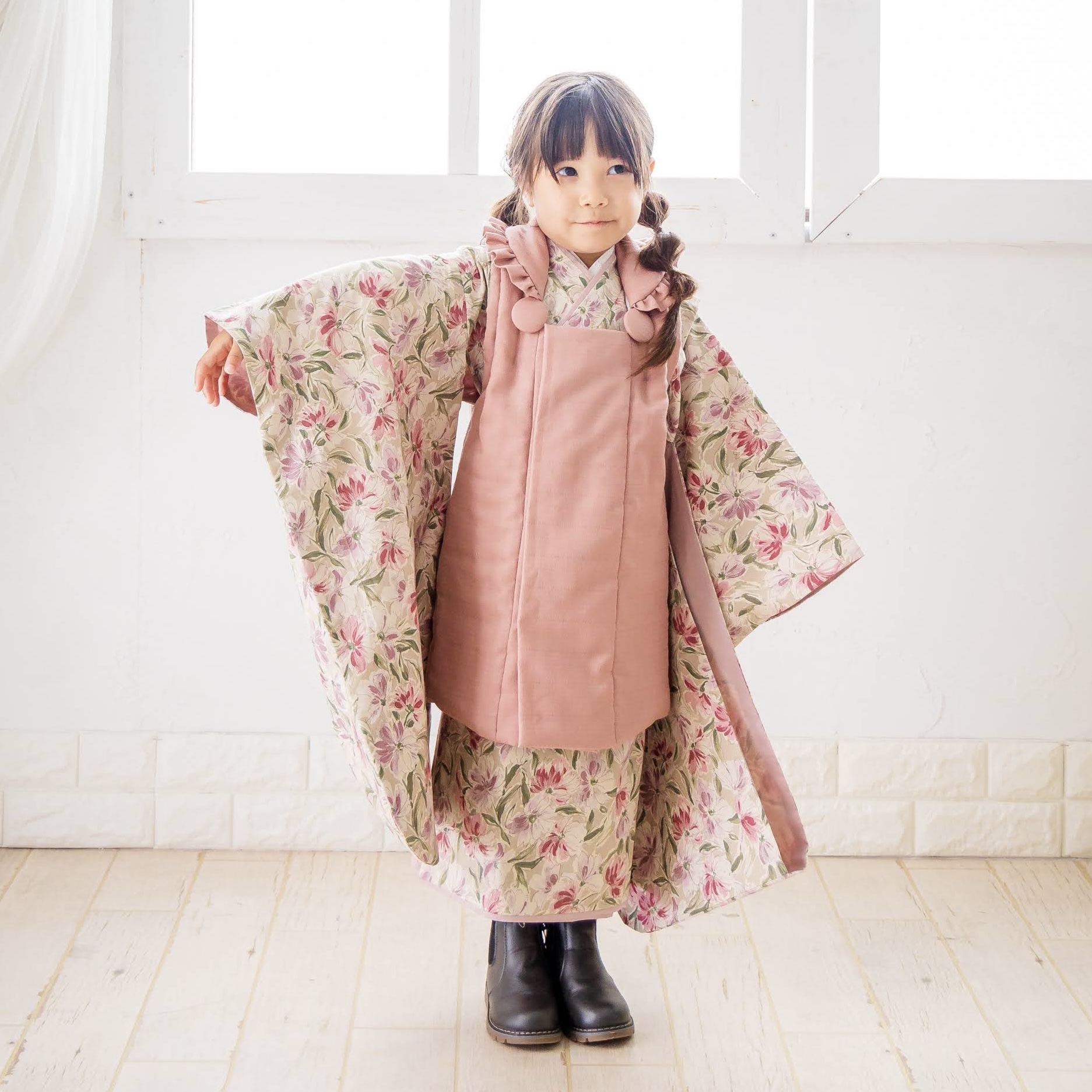 【レンタル】３歳着物セット／FLOWER サイズ: 90size