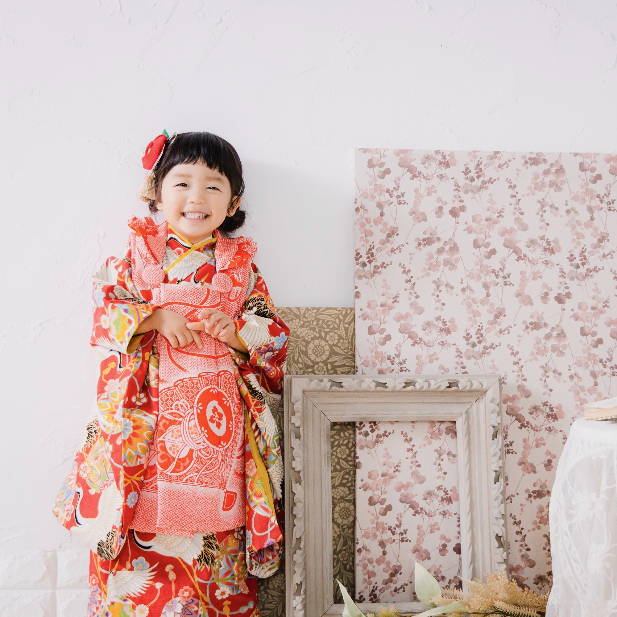 【レンタル】３歳着物セット／TSURU サイズ: 90size, 千歳飴袋: なし