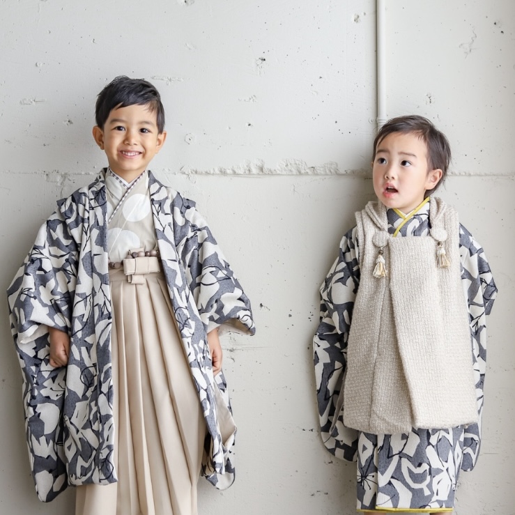 【レンタル】５歳着物セット／LEAF 千歳飴袋: なし