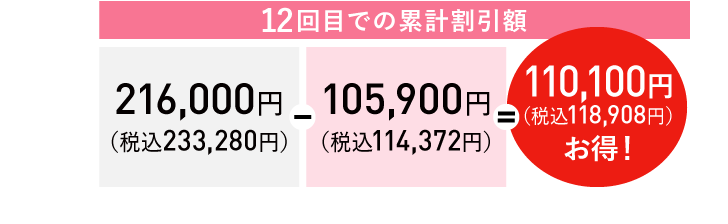 12回だと…110,100円(税込118,908円)お得!