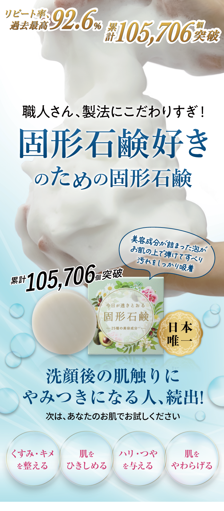 今日が透きとおる固形石鹸 詳細はこちら
