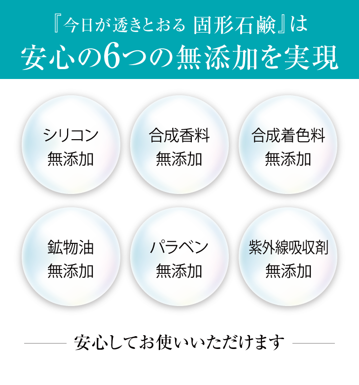 今日が透きとおる固形石鹸 詳細はこちら