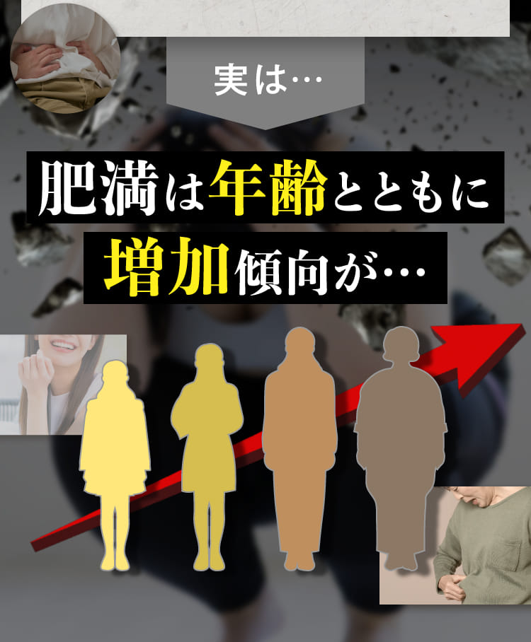 実は…肥満は年齢とともに増加傾向が…