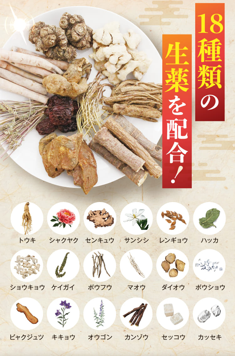 18種類の生薬を配合！