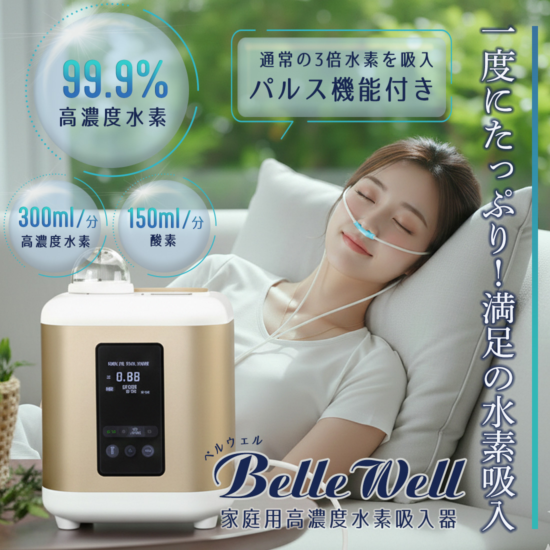 BelleWell 高濃度水素生成器 450 延長保証: 1年保証