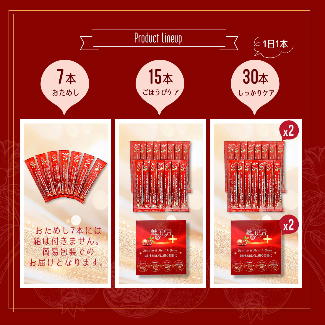 魅惑ザクロ + 美容ゼリー コラーゲンゼリー【1本：20g】 セット内容: 7本