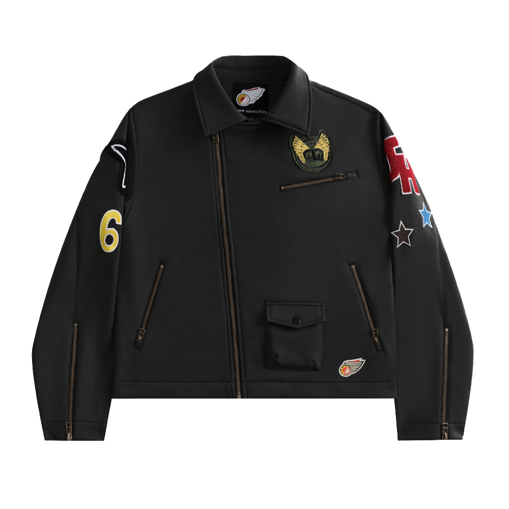 JEFF HAMILTON ライダースブルゾン ブラック サイズ: M