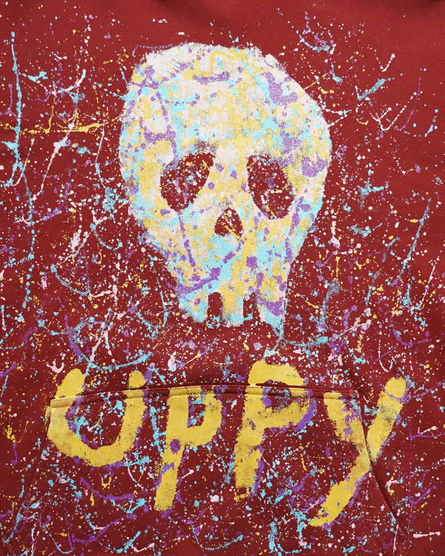 Place D' UJI UPPYデザインパーカー バーガンディー