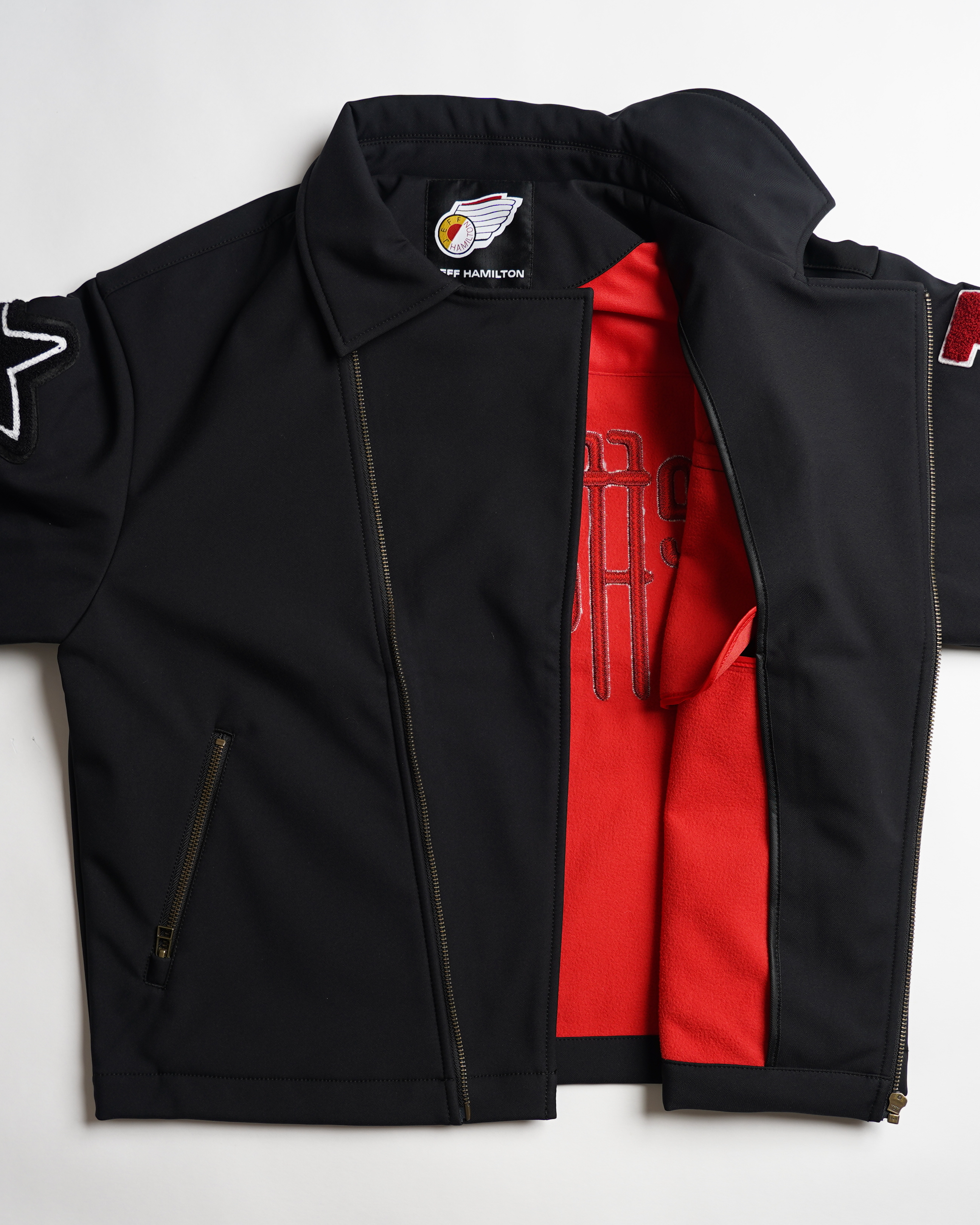 JEFF HAMILTON ライダースブルゾン ブラック サイズ: M
