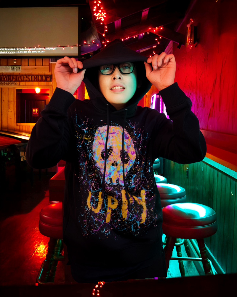 Place D' UJI UPPYデザインパーカー ブラック サイズ: M