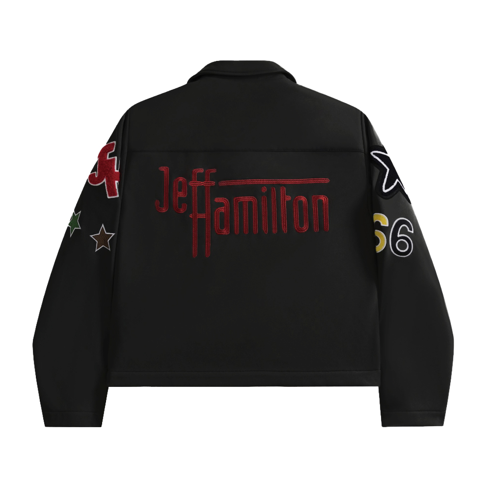 JEFF HAMILTON ライダースブルゾン ブラック サイズ: M