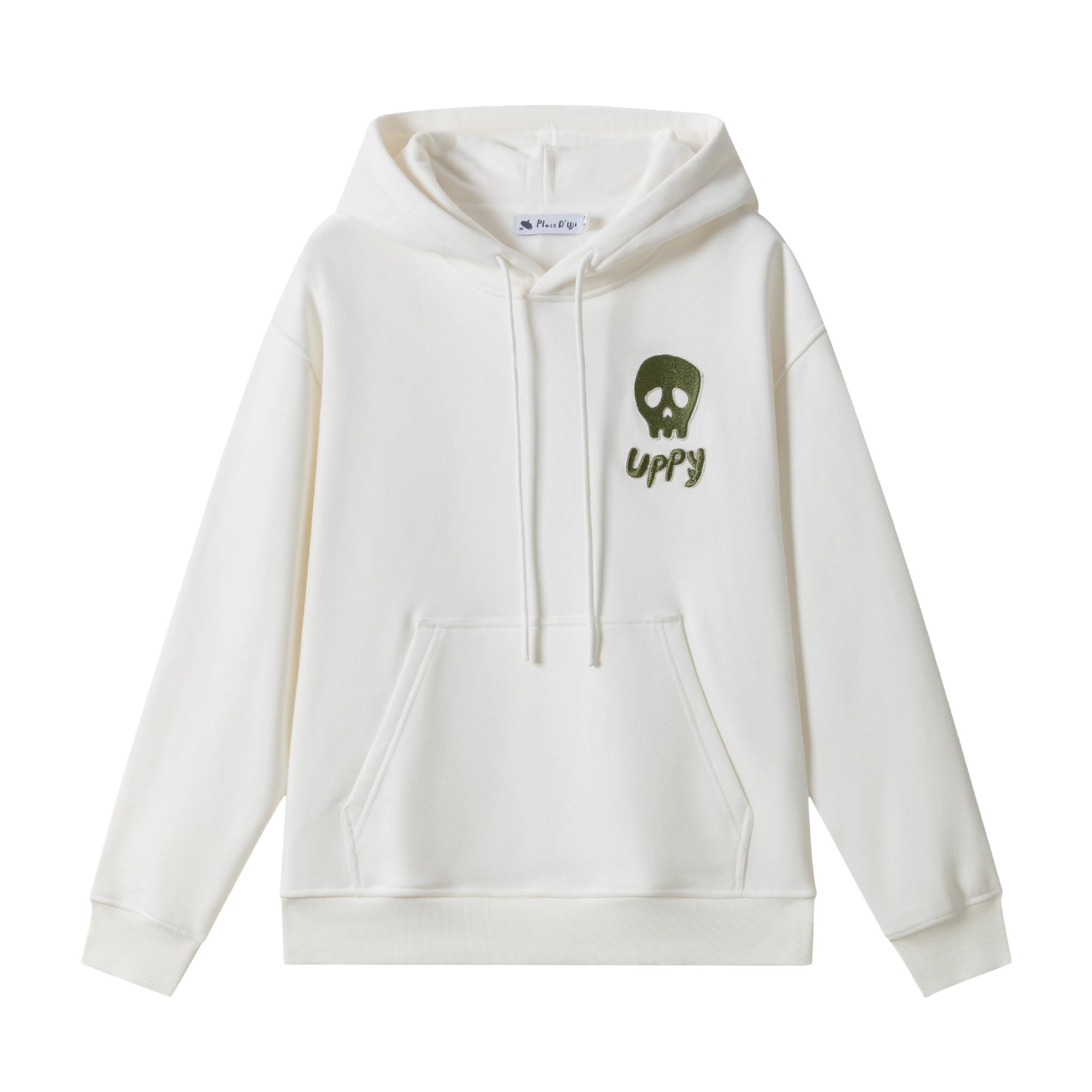 Place D' UJI UPPYワッペンパーカー ホワイト サイズ: S