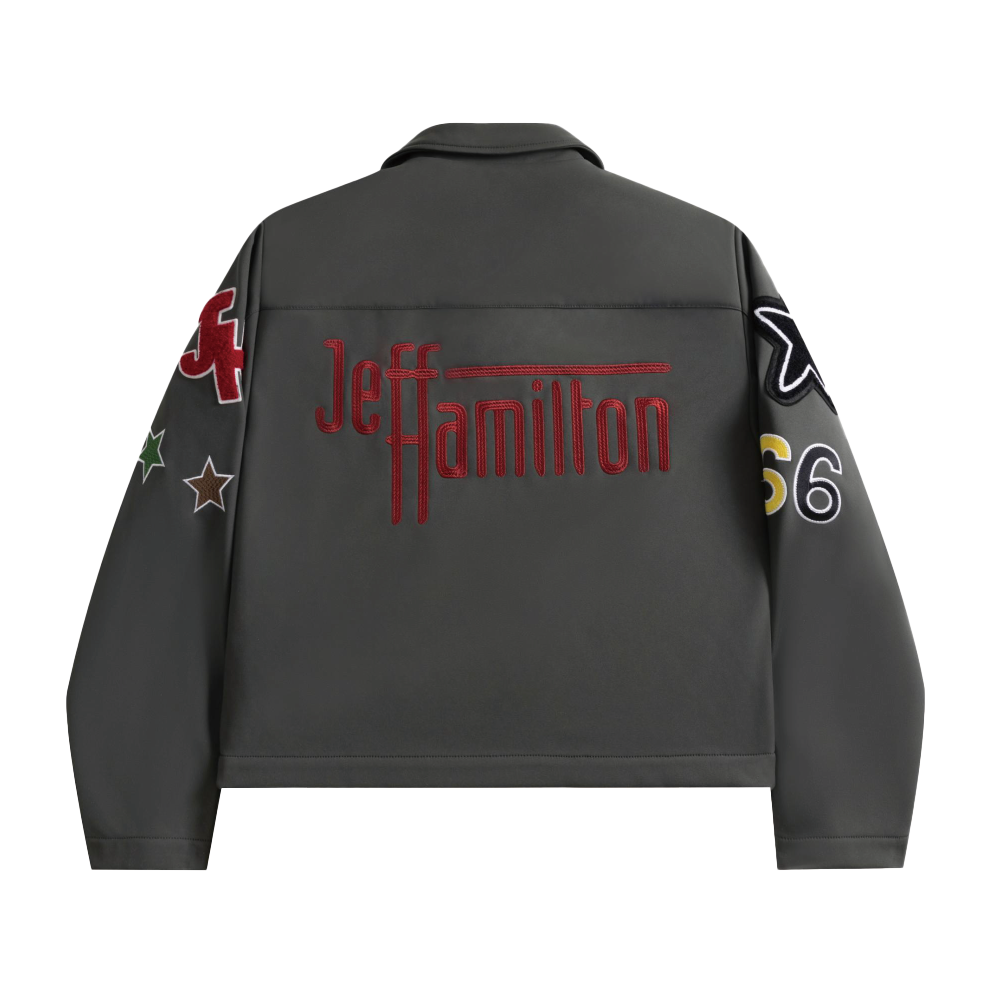 JEFF HAMILTON ライダースブルゾン オリーブ サイズ: M