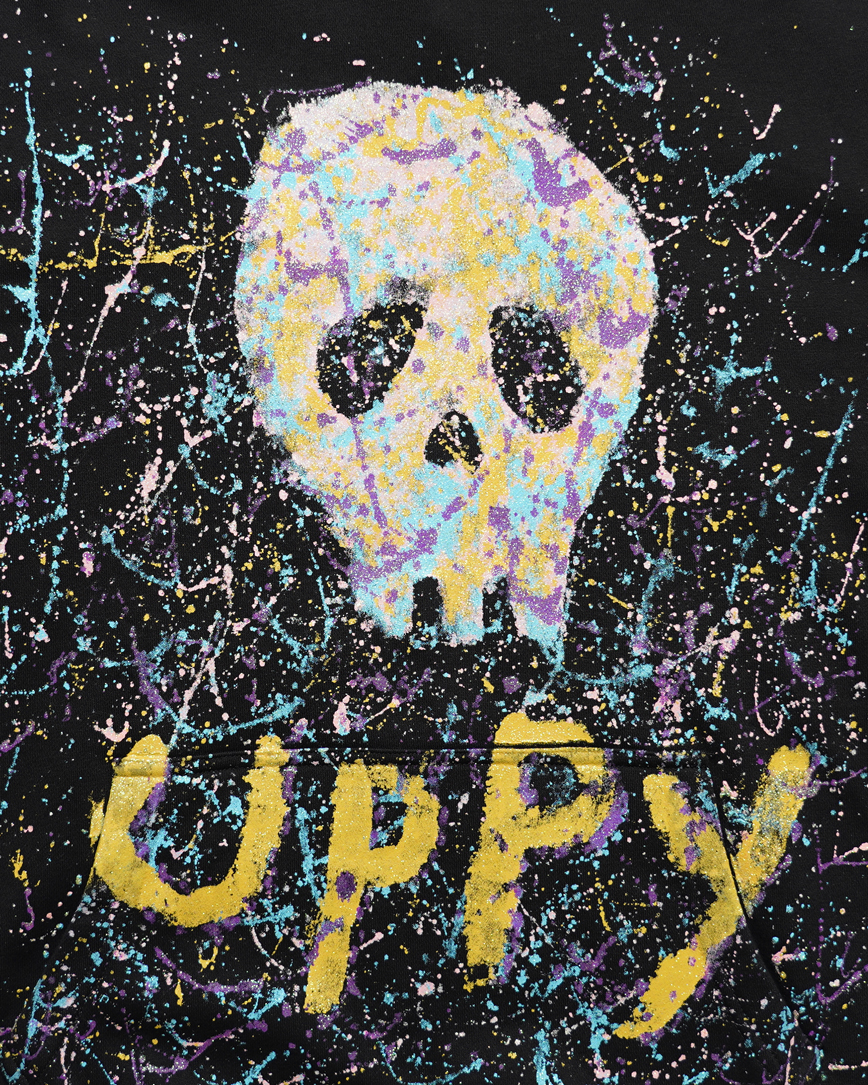 Place D' UJI UPPYデザインパーカー ブラック