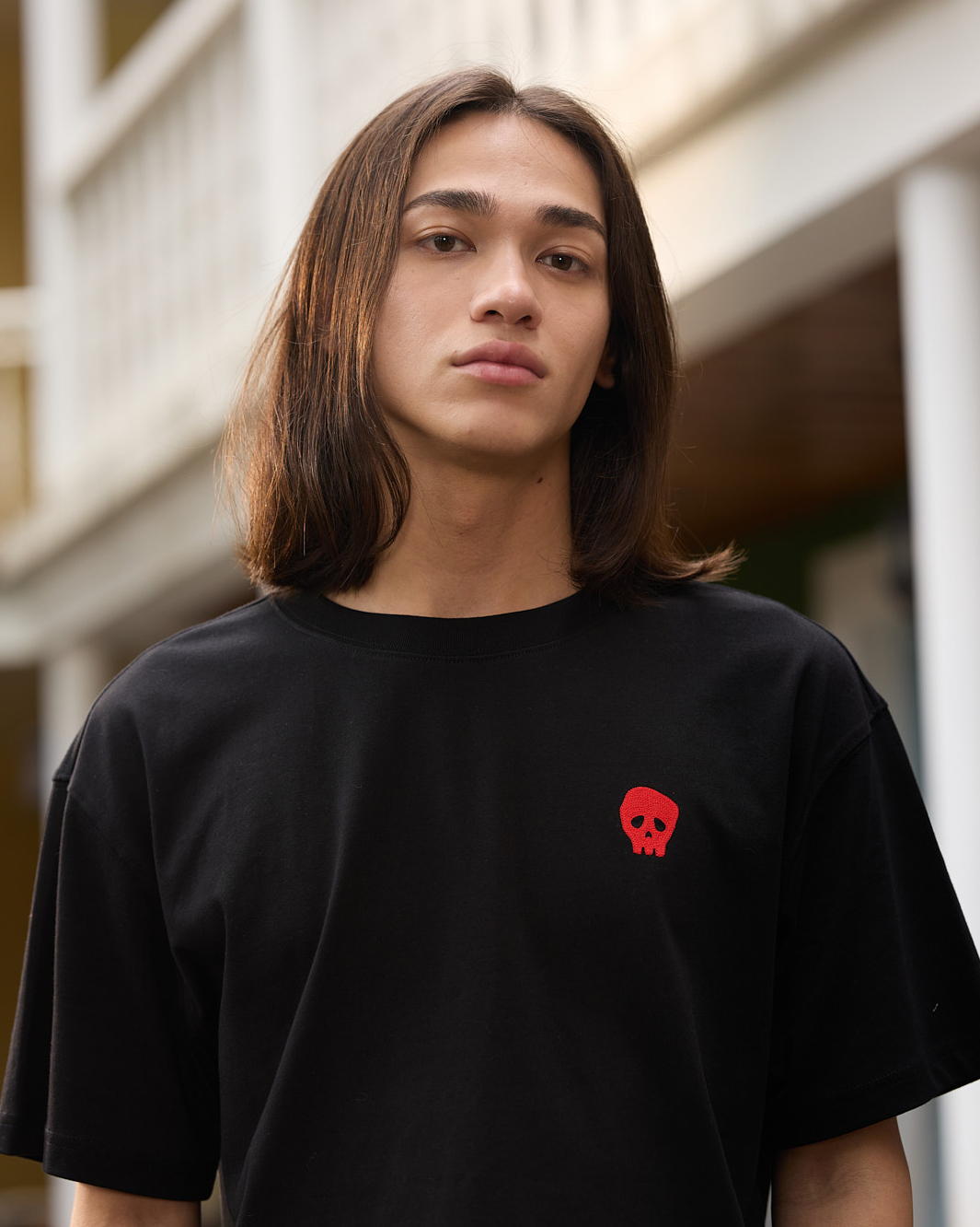 Place D' UJI UPPY刺繍Tシャツ ブラック サイズ: S