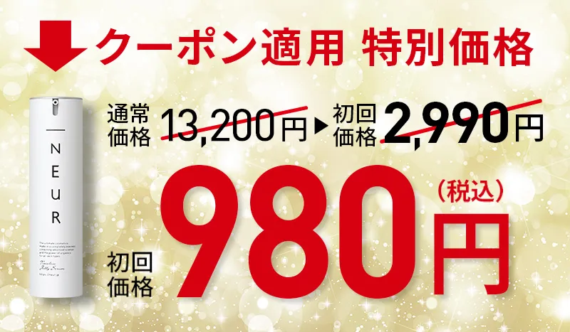 クーポン適用特別価格！通常価格13200円が初回特別価格2990円、さらに980円！