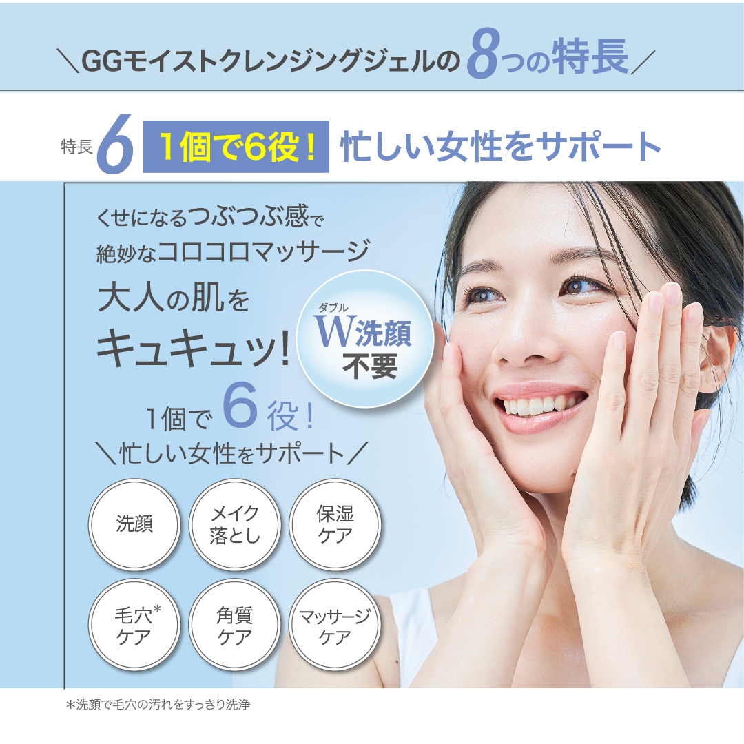 GWキャンペーン20％OFF GGシリーズ　GGモイストクレンジングジェル グリシルグリシン高配合 アゼライン酸高配合 こんにゃく スクラブ 角質ケア ピーリング エイジング 毛穴 ニキピタ 送料無料