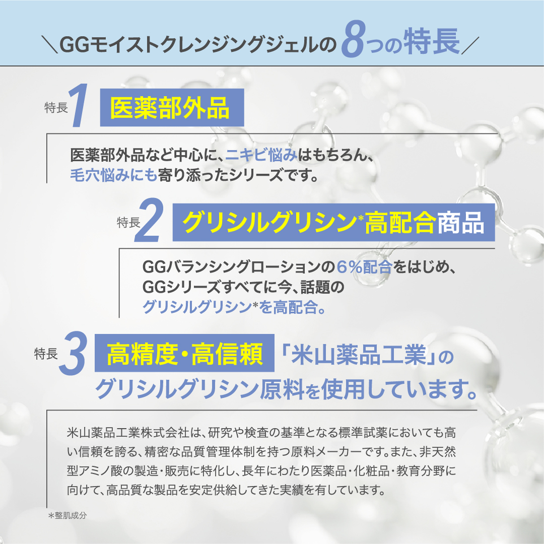 GWキャンペーン20％OFF GGシリーズ　GGモイストクレンジングジェル グリシルグリシン高配合 アゼライン酸高配合 こんにゃく スクラブ 角質ケア ピーリング エイジング 毛穴 ニキピタ 送料無料