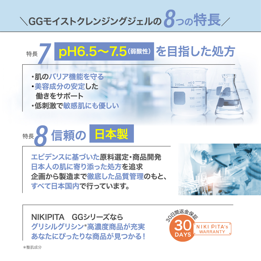 GWキャンペーン20％OFF GGシリーズ　GGモイストクレンジングジェル グリシルグリシン高配合 アゼライン酸高配合 こんにゃく スクラブ 角質ケア ピーリング エイジング 毛穴 ニキピタ 送料無料