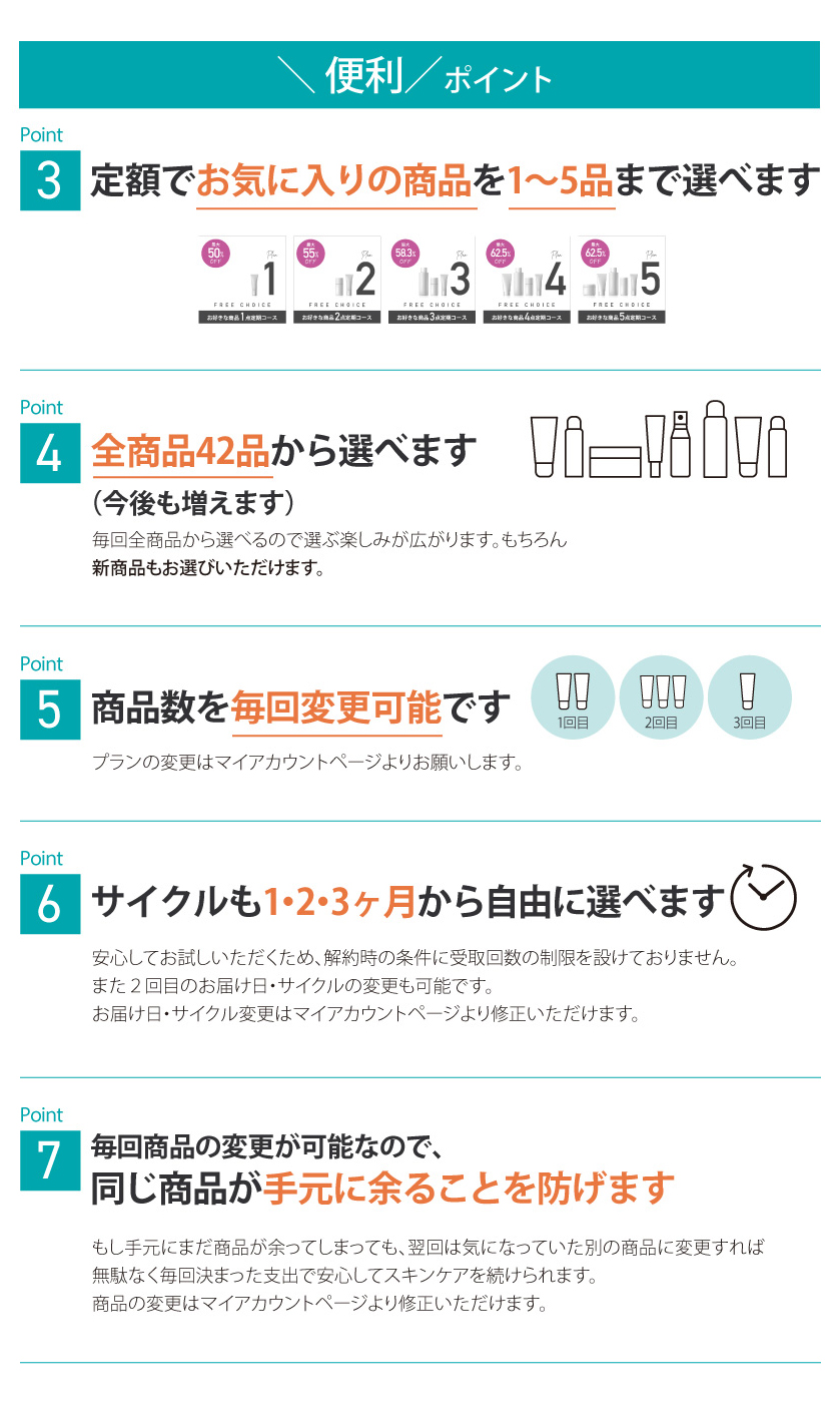 不安・不便・不満を解消した定期コースがお勧め!FREE CHOICE PLAN