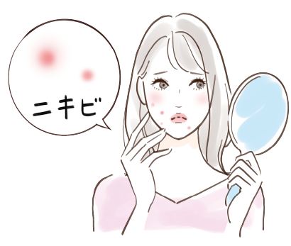 ニキビを気にする女性
