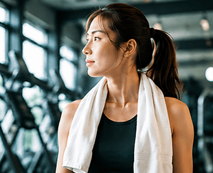 運動後の女性