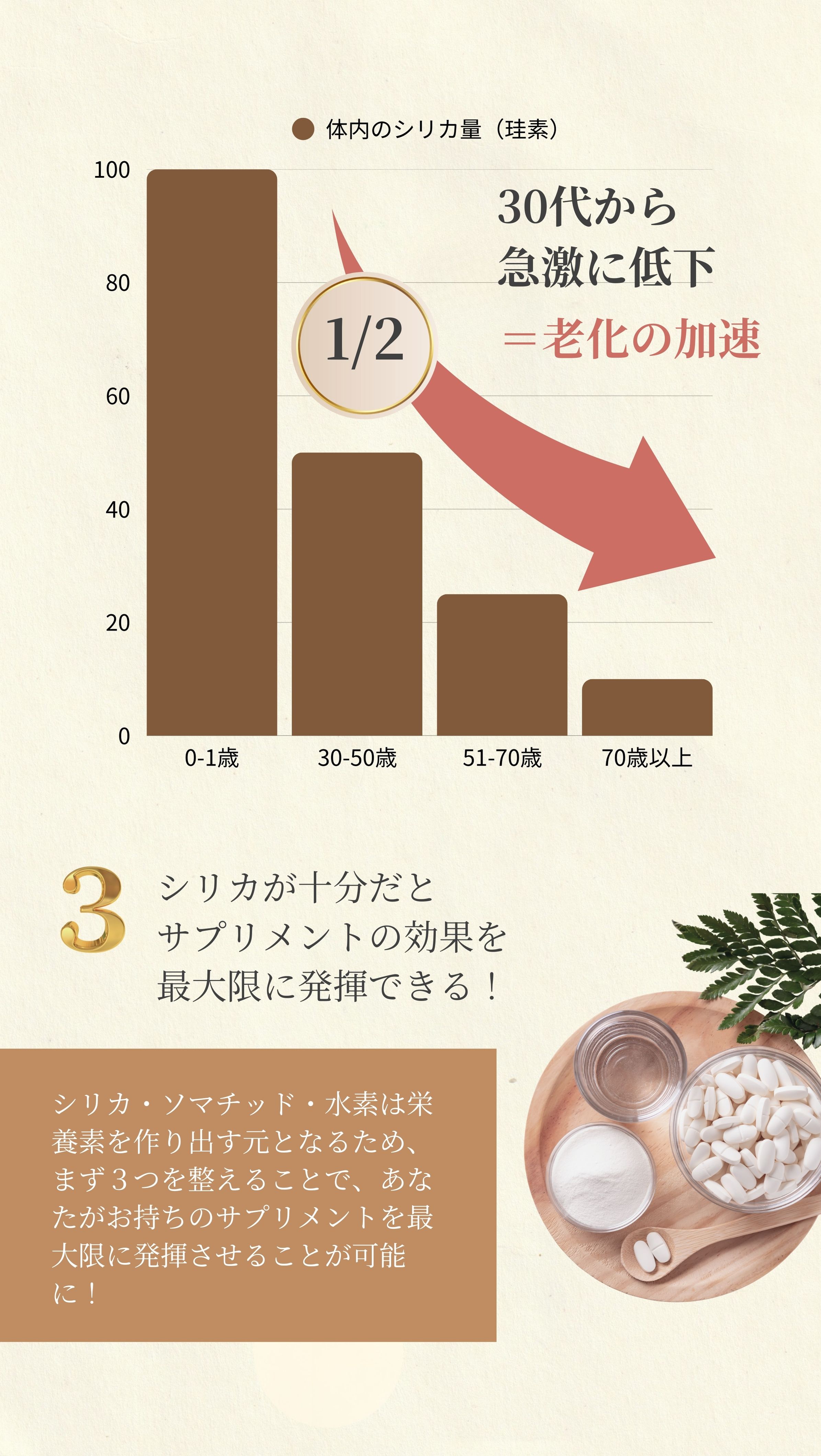 30代から急激に低下
