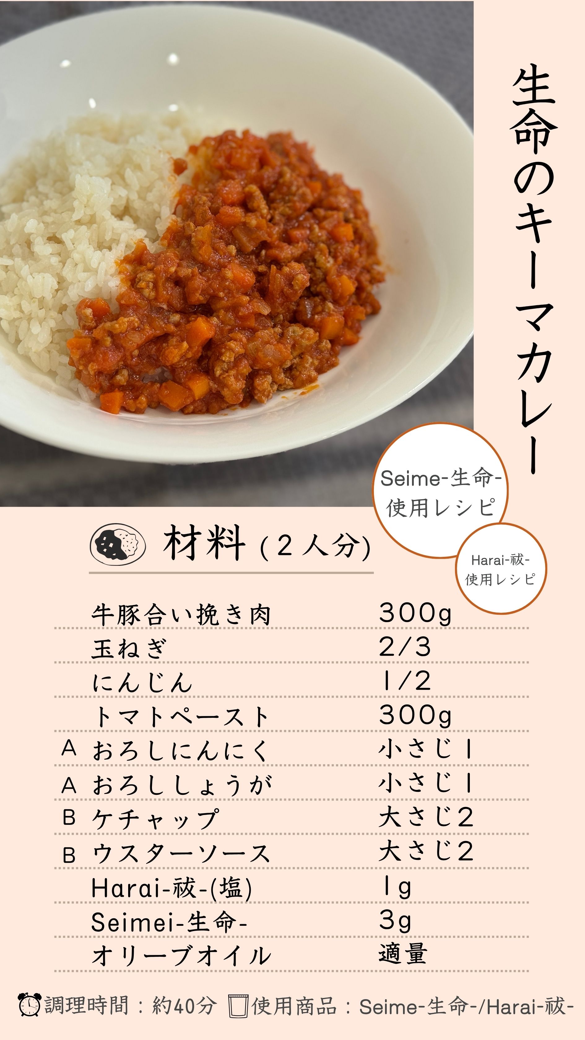 生命のキーマカレー 材料