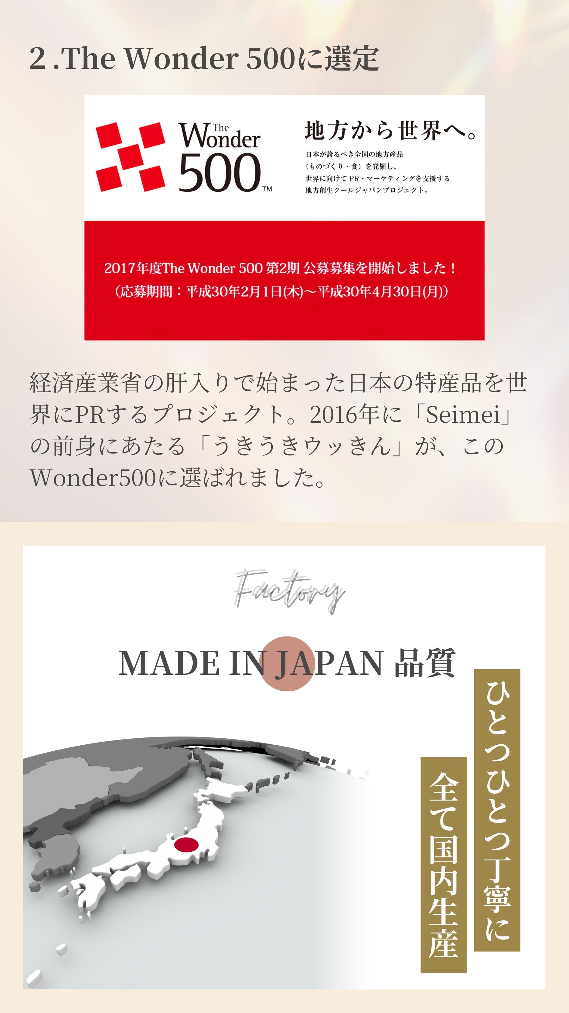 The Wonder500に選定