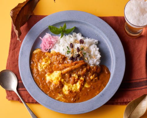 タイ風カニ玉カレー　タイカレー　調理イメージ