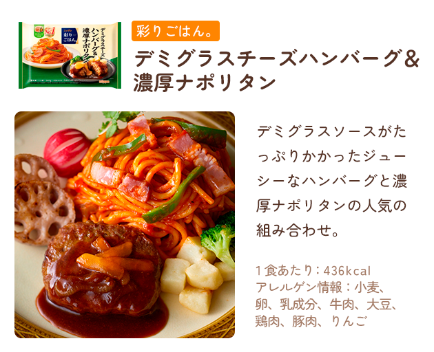 デミグラスチーズハンバーグ＆濃厚ナポリタン_