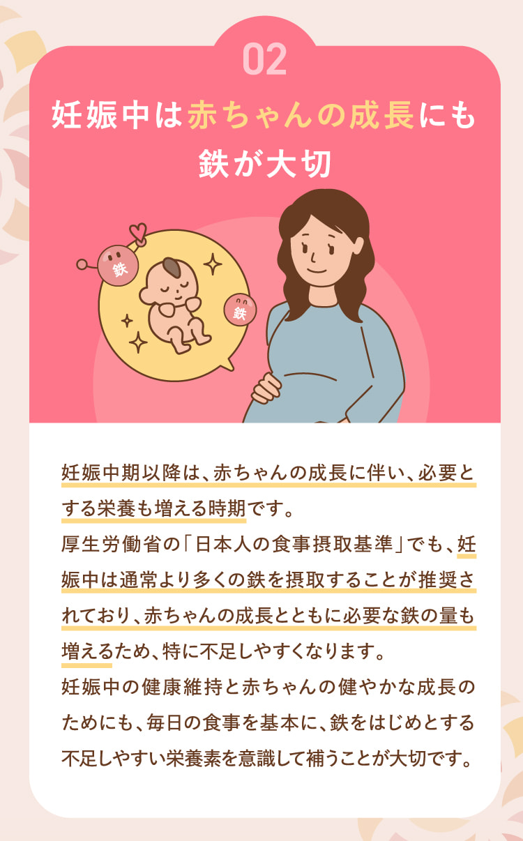 02 妊娠中は赤ちゃんの成長にも鉄が大切