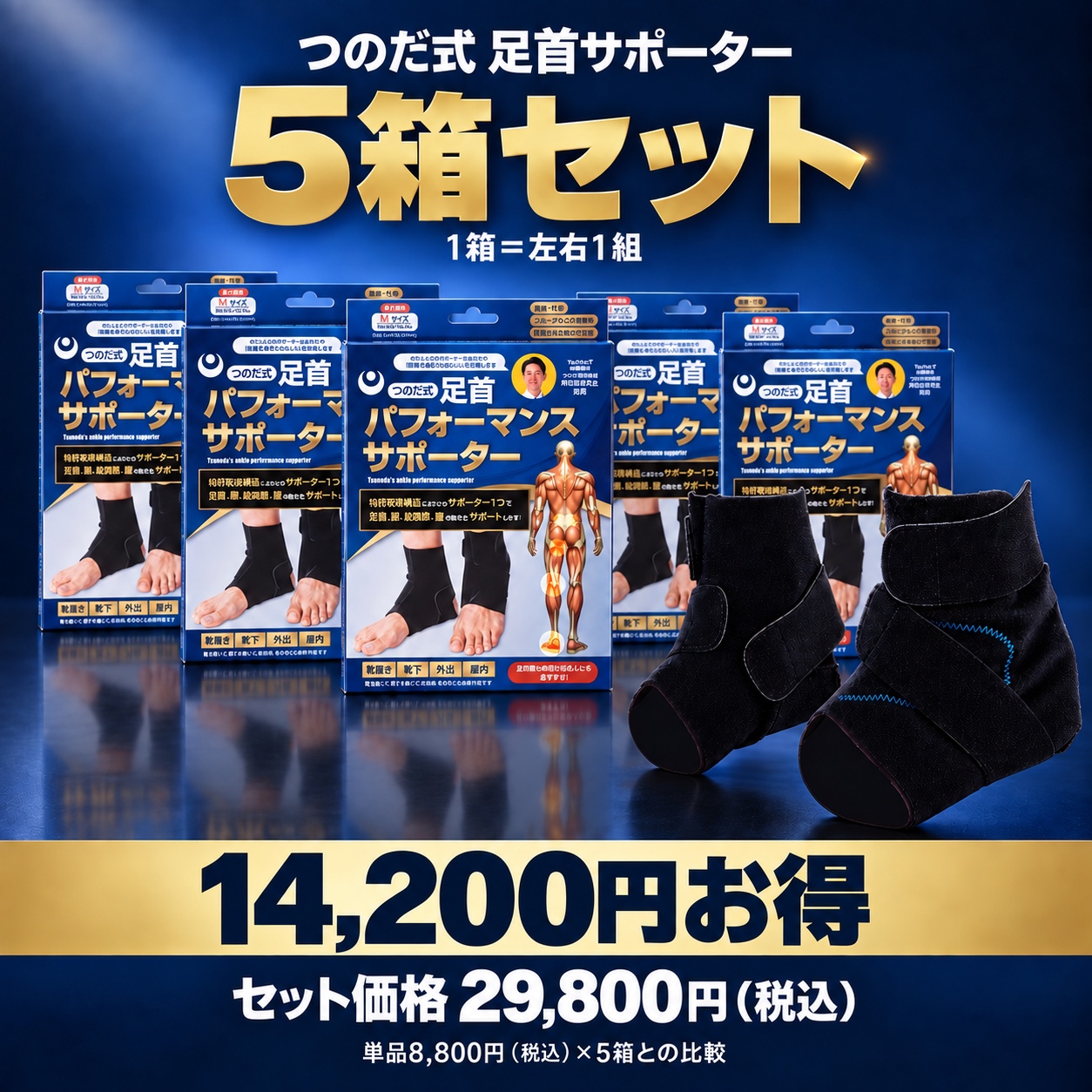 【5箱セット】つのだ式足首パフォーマンスサポーター