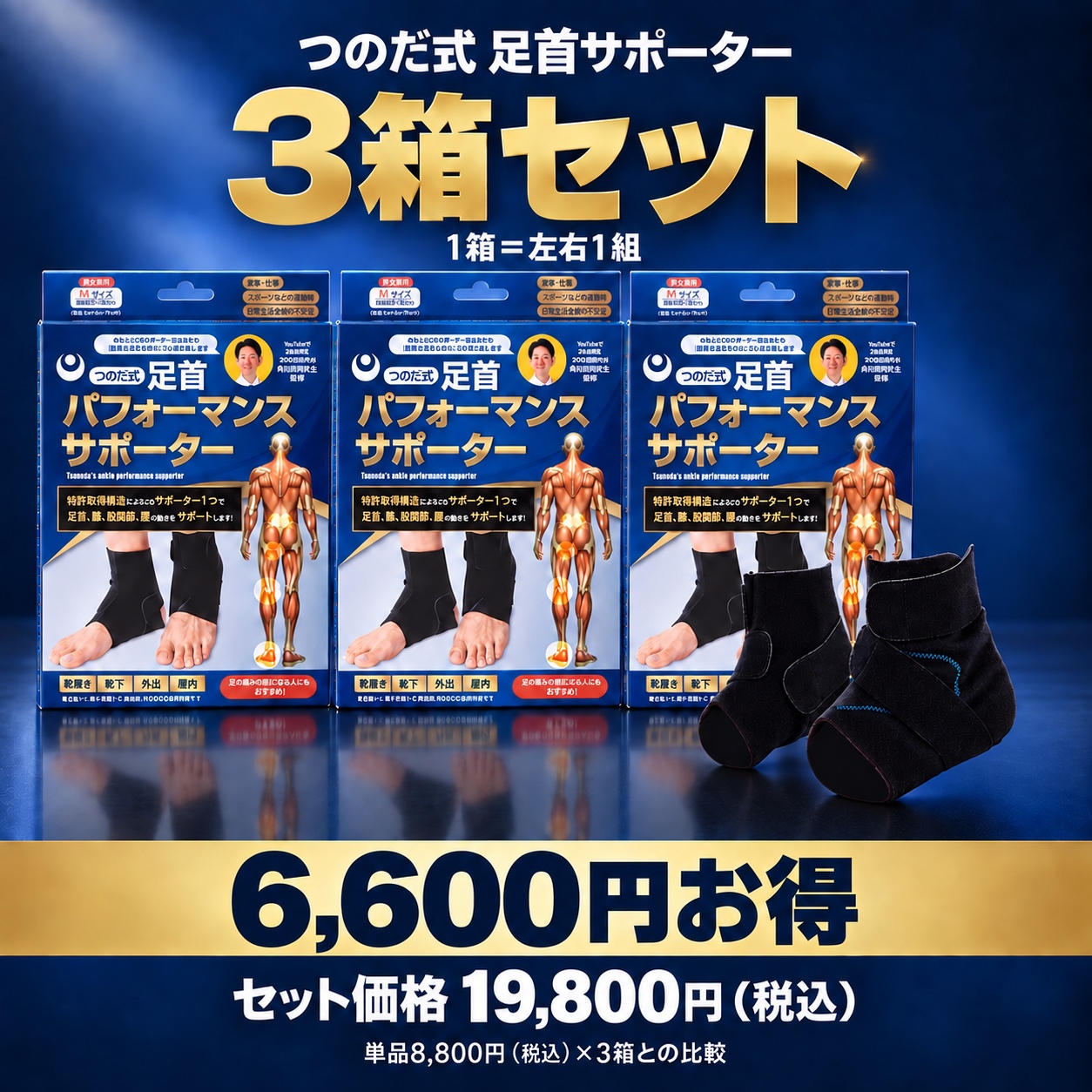 【3箱セット】つのだ式足首パフォーマンスサポーター