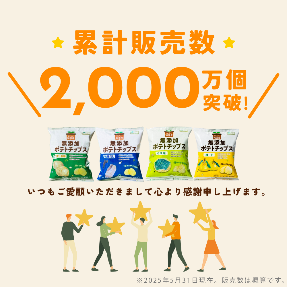 純国産 無添加ポテトチップス 4種食べ比べ 10袋セット（うすしお・のり塩・和風だし・柚子）