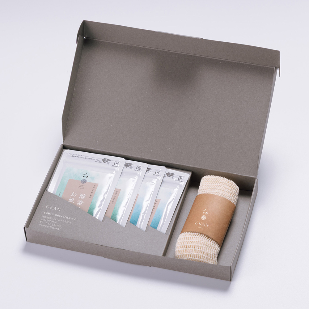 【ギフトセット】NUKAバスパウダー4包（ボディタオル付き）