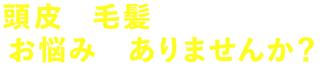 頭皮や毛髪ケアにこんなお悩みはありませんか？