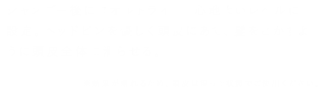髪を溶かすように頭皮全体に滑らせる。