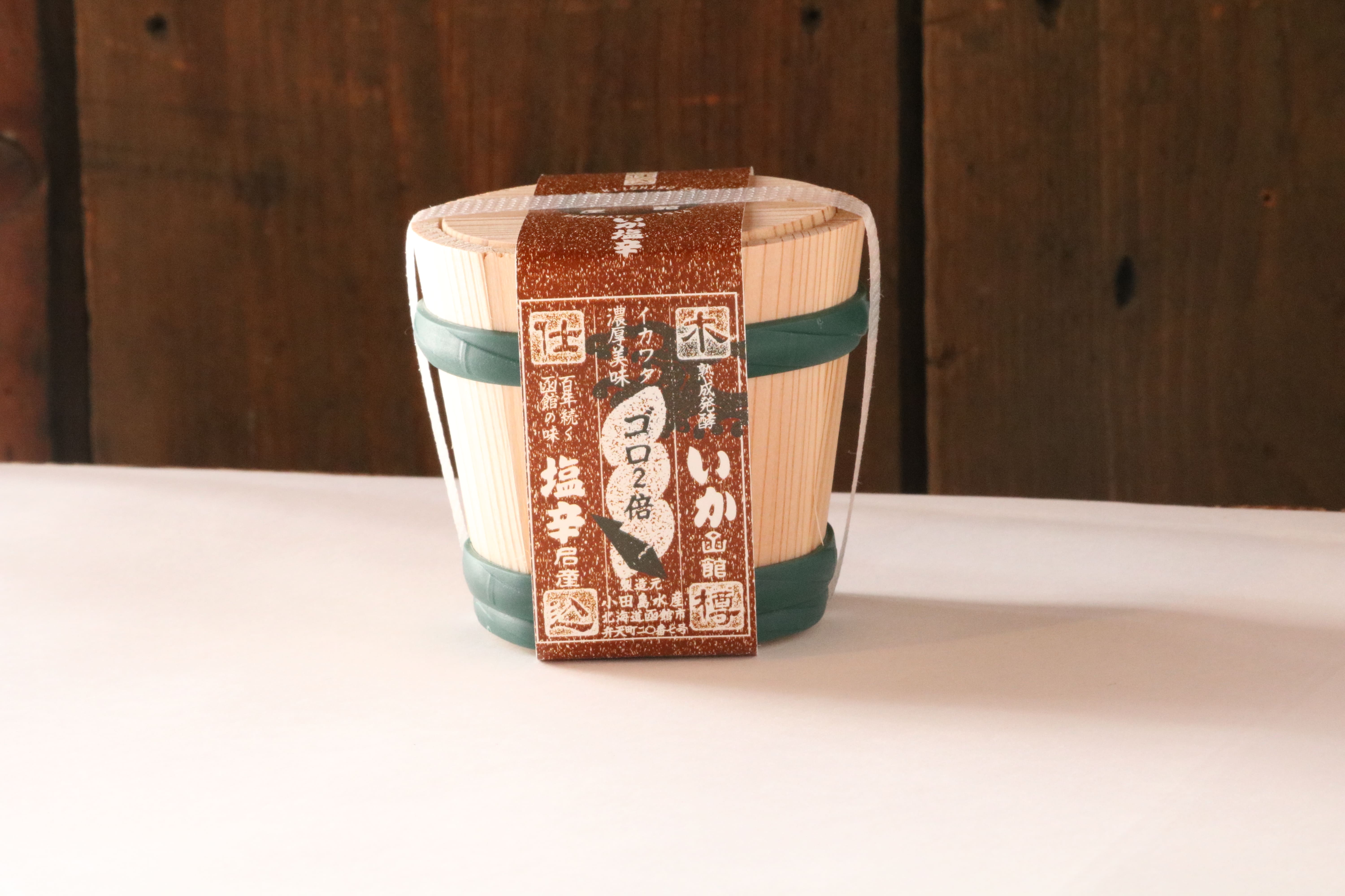 ゴロ2倍木樽仕込いか塩辛【ミニ樽入】