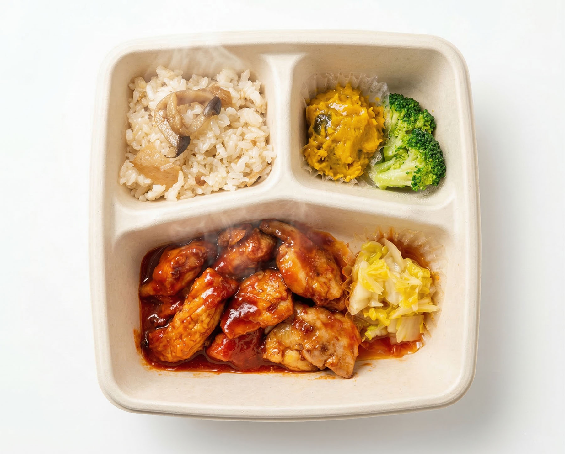 大山鶏ノンフライ唐揚げ　完熟トマトソース弁当