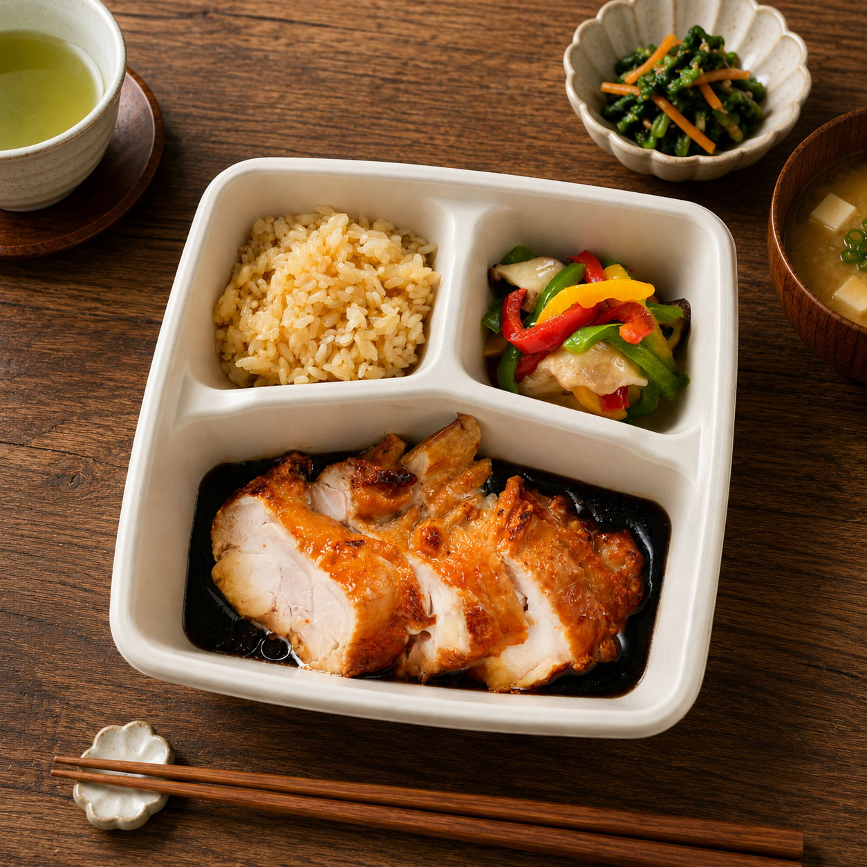 大山鶏の甘酢香味たれ焼き弁当