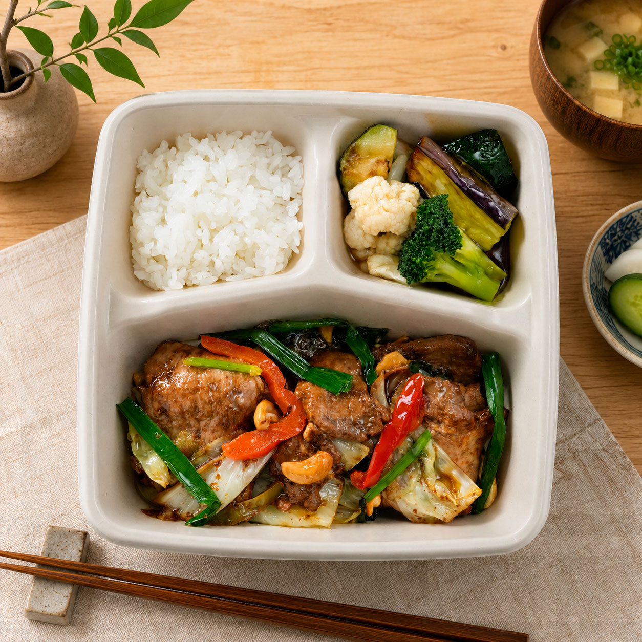 三元豚とキャベツの香ばし味噌炒め弁当