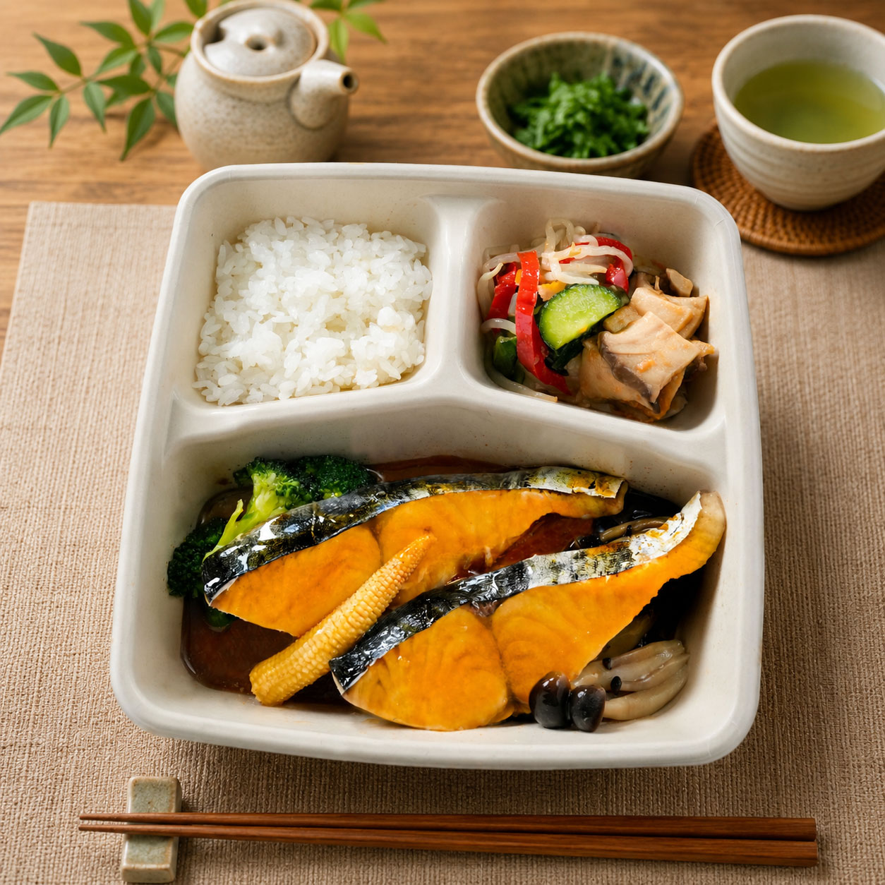 ふっくら鰆(サワラ）の甘酢あんかけ弁当