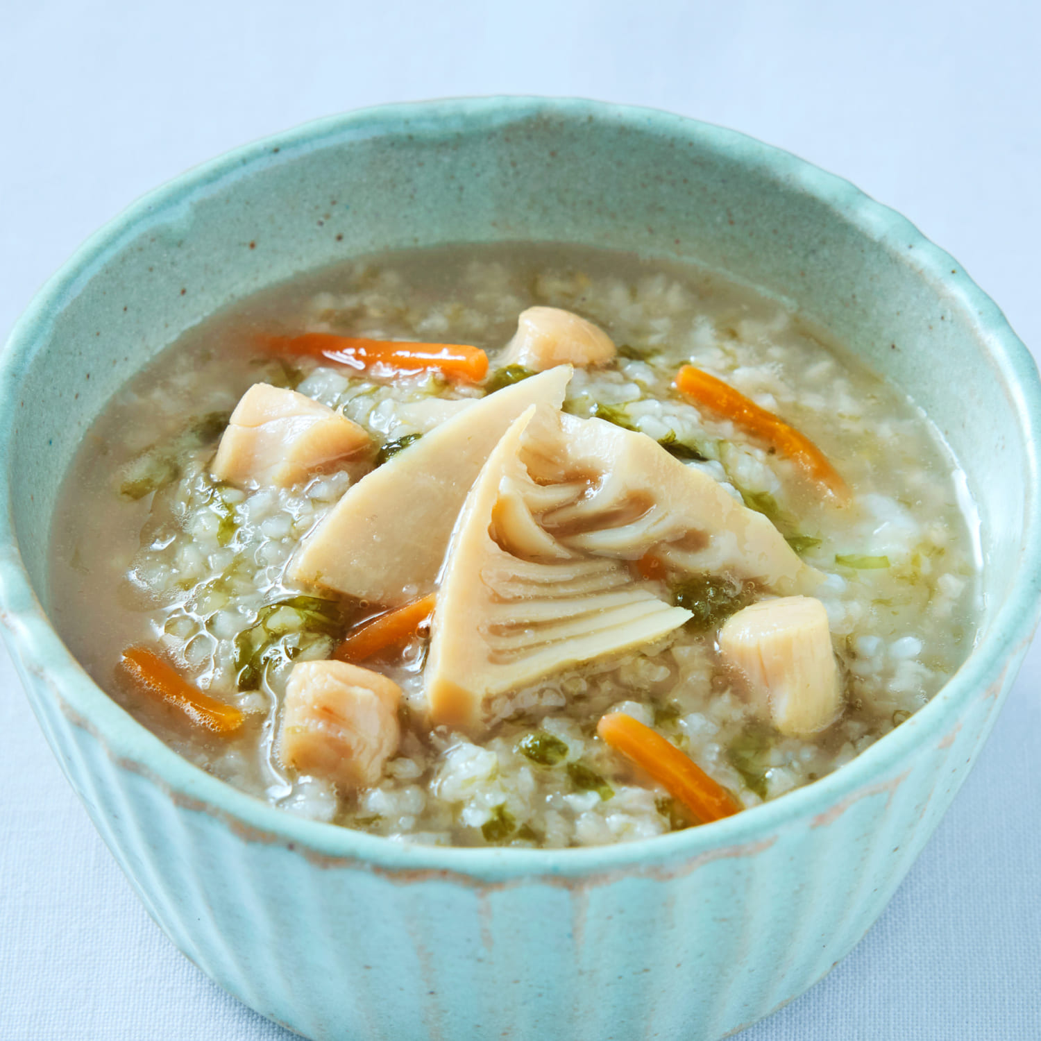 貝柱と筍のあおさ粥