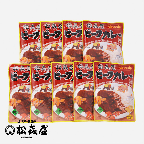 近江牛肉 ビーフカレー9食入り(甘口3・中辛3・辛口3)