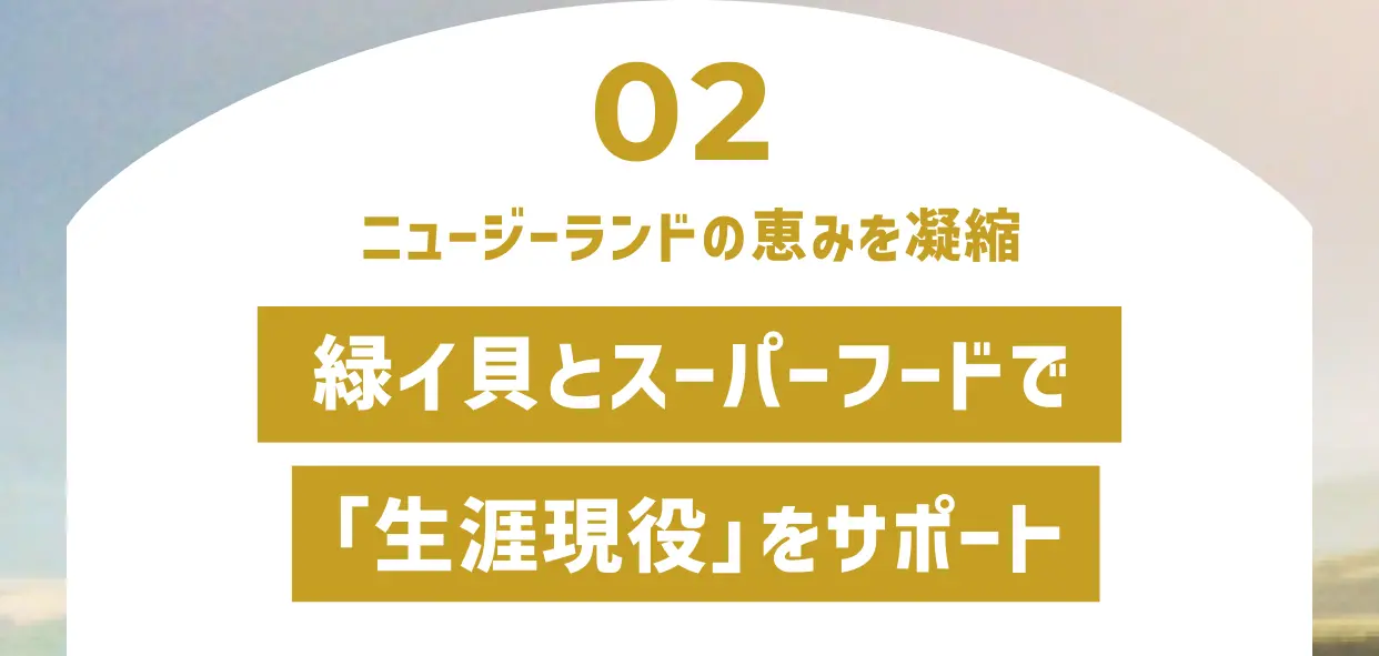 02 ニュージーランドの恵みを凝縮 緑具とスーパーフードで「生涯現役」をサポート