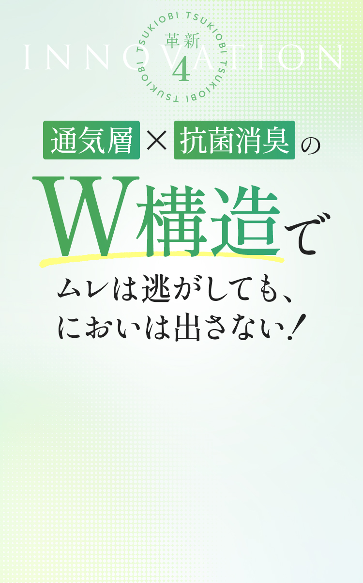 通気層×抗菌消臭のW構造で、ムレは逃がしても、においは出さない！