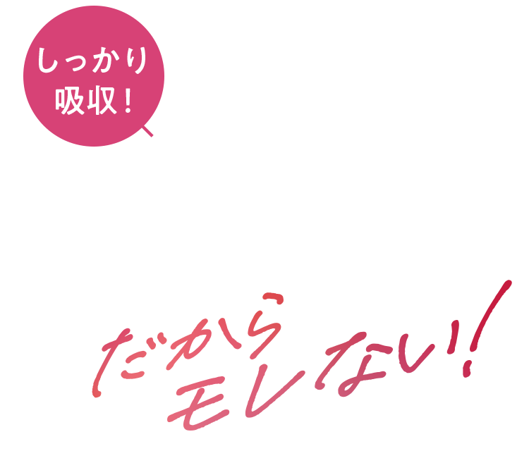 しっかり吸収！だからモレない！